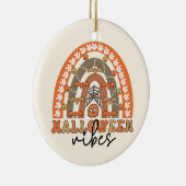 Halloween Vibes Boho Rainbow Fall Halloween Keramik Ornament (Rechts)