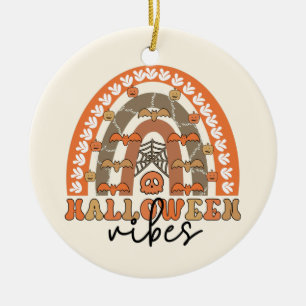 Halloween Vibes Boho Rainbow Fall Halloween Keramik Ornament