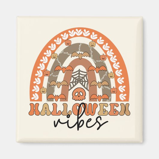 Halloween Vibes Boho Rainbow Fall Halloween Magnet (Vorne)