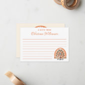 Halloween Vibes Boho Rainbow Fall Halloween Mitteilungskarte (Vorderseite/Rückseite Beispiel)