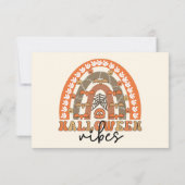 Halloween Vibes Boho Rainbow Fall Halloween Mitteilungskarte (Rückseite)