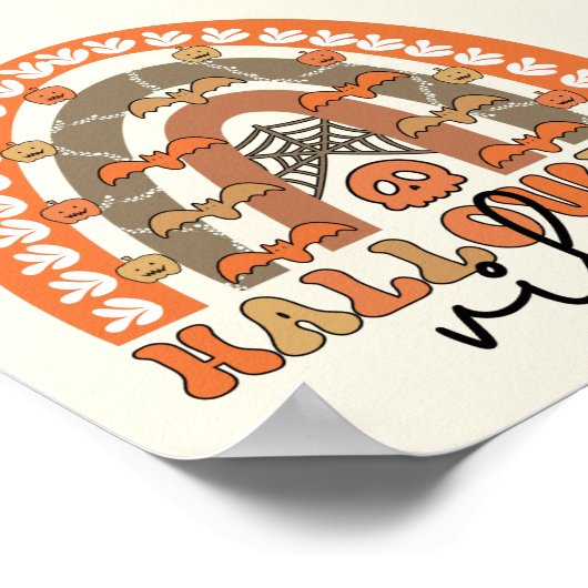 Halloween Vibes Boho Rainbow Fall Halloween Poster (Ecke)