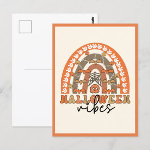 Halloween Vibes Boho Rainbow Fall Halloween Postkarte