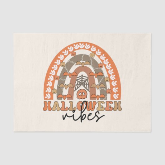 Halloween Vibes Boho Rainbow Fall Halloween Seidenpapier (Vorderseite)