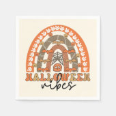 Halloween Vibes Boho Rainbow Fall Halloween Serviette (Vorderseite)