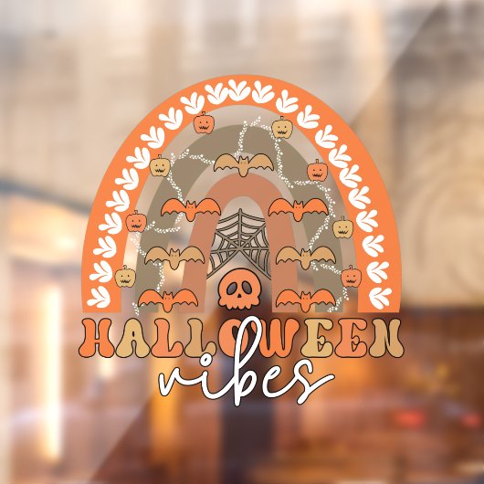 Halloween Vibes Boho Regenbogen Fall Spooky Fensteraufkleber (Blatt 2)