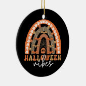 Halloween Vibes Boho Regenbogen Fall Spooky Keramik Ornament (Rechts)