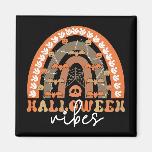 Halloween Vibes Boho Regenbogen Fall Spooky Magnet (Vorne)