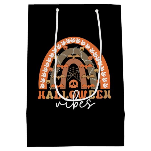 Halloween Vibes Boho Regenbogen Fall Spooky Mittlere Geschenktüte (Rückseite)