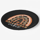Halloween Vibes Boho Regenbogen Fall Spooky Pappteller (Schrägansicht)