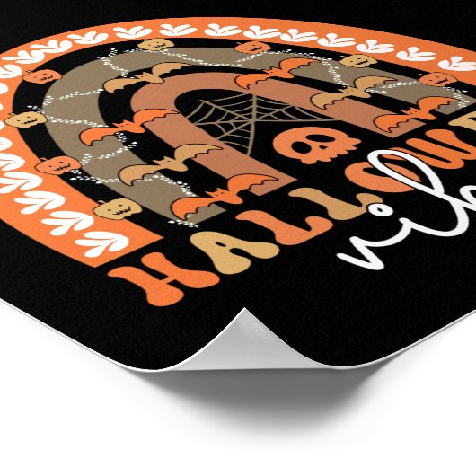 Halloween Vibes Boho Regenbogen Fall Spooky Poster (Ecke)