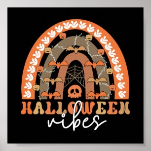 Halloween Vibes Boho Regenbogen Fall Spooky Poster