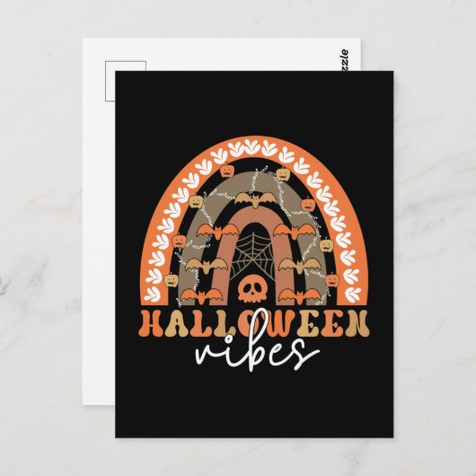 Halloween Vibes Boho Regenbogen Fall Spooky Postkarte (Vorne/Hinten)