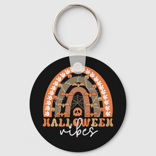 Halloween Vibes Boho Regenbogen Fall Spooky Schlüsselanhänger (Vorderseite)