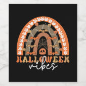 Halloween Vibes Boho Regenbogen Fall Spooky Weinetikett (Einzelnes Label)