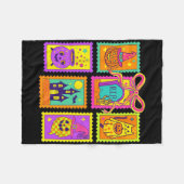 Halloween Vibes Briefmarke Coquette Bow Pumpkin He Fleecedecke (Vorderseite (Horizontal))