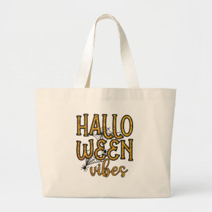 Halloween Vibes - Funkelnd Goldtext Jumbo Stoffbeutel
