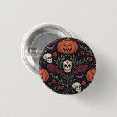 Halloween Vibes Pattern Button (Vorne & Hinten)