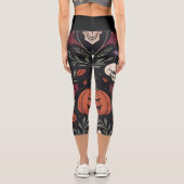 Halloween Vibes Pattern Capri Leggings (Rückseite)