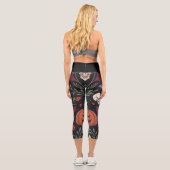 Halloween Vibes Pattern Capri Leggings (Rückseite)
