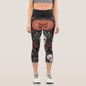 Halloween Vibes Pattern Capri Leggings (Vorderseite)