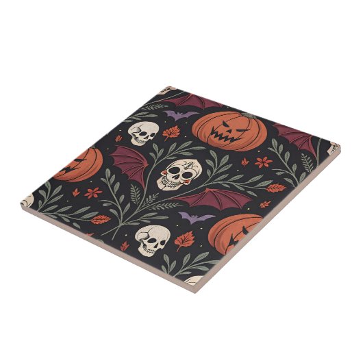 Halloween Vibes Pattern Fliese (Seite)