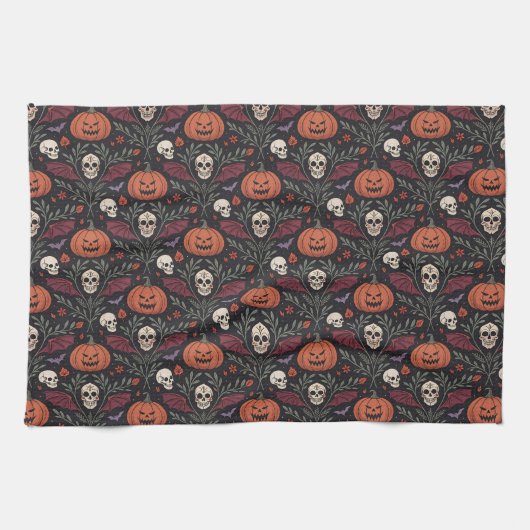Halloween Vibes Pattern Geschirrtuch (Horizontal)