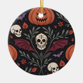 Halloween Vibes Pattern Keramik Ornament