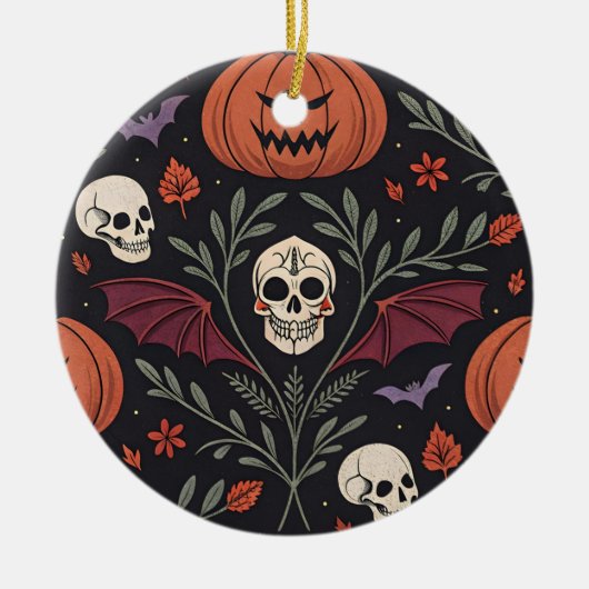 Halloween Vibes Pattern Keramik Ornament (Vorne)