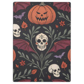 Halloween Vibes Pattern Klemmbrett (Rückseite)