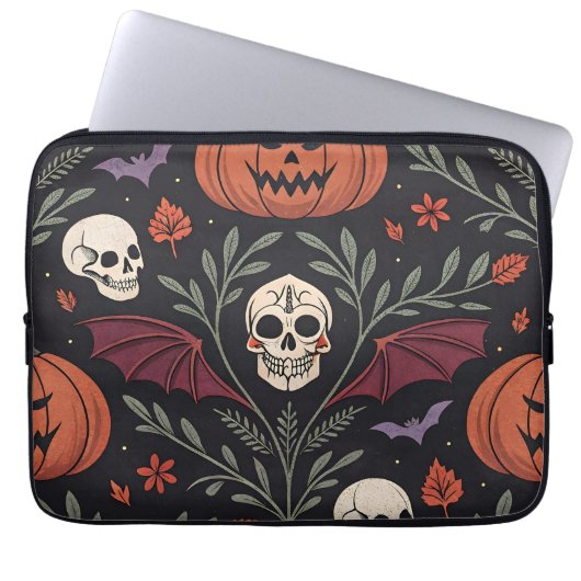 Halloween Vibes Pattern Laptopschutzhülle (Vorderseite)