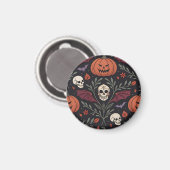 Halloween Vibes Pattern Magnet (Vorderseite/Rückseite)
