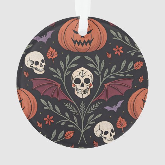Halloween Vibes Pattern Ornament (Rückseite)