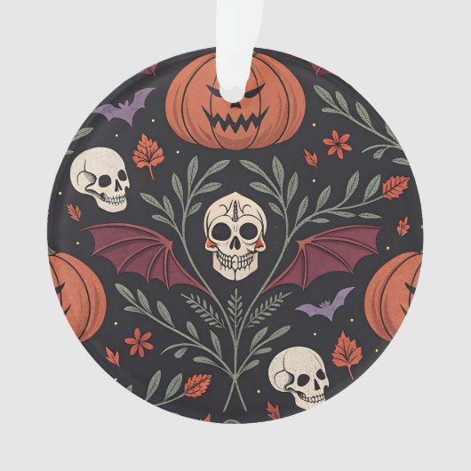 Halloween Vibes Pattern Ornament (Vorderseite)
