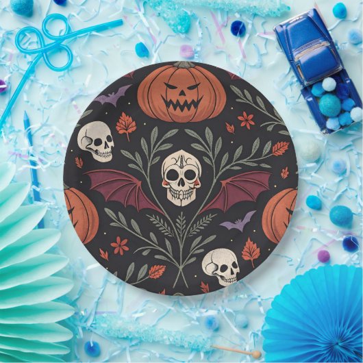 Halloween Vibes Pattern Pappteller (Party)