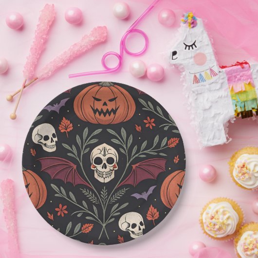 Halloween Vibes Pattern Pappteller (Party)
