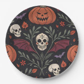 Halloween Vibes Pattern Pappteller (Vorderseite)