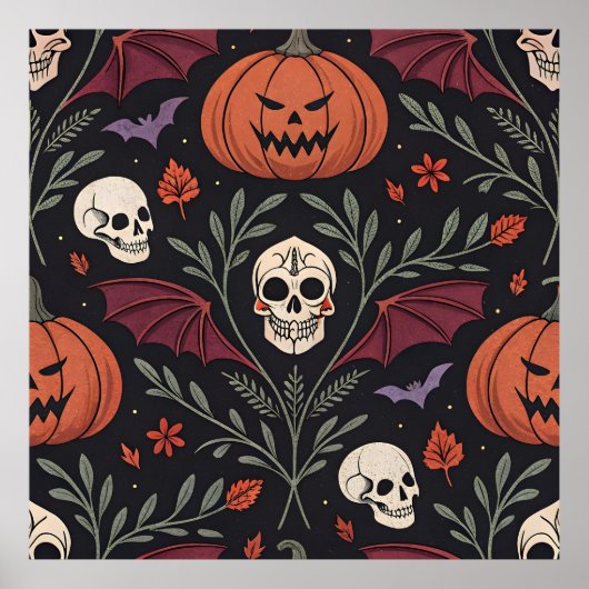 Halloween Vibes Pattern Poster (Vorne)