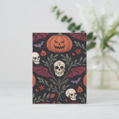 Halloween Vibes Pattern Postkarte (Stehend Vorderseite)