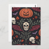 Halloween Vibes Pattern Postkarte (Vorne/Hinten)