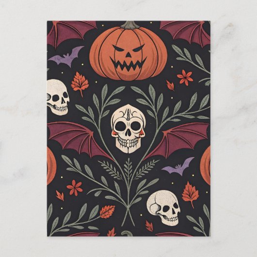 Halloween Vibes Pattern Postkarte (Vorderseite)