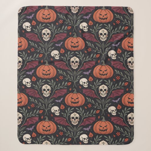 Halloween Vibes Pattern Sherpadecke (Vorderseite)