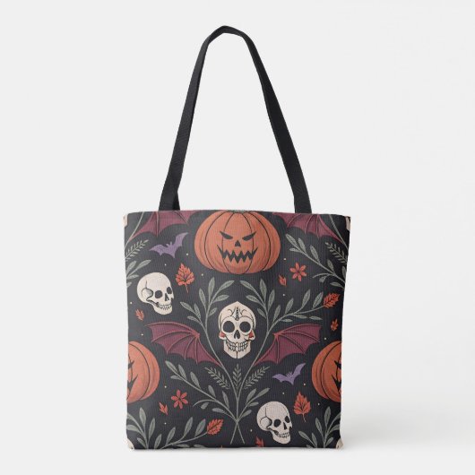 Halloween Vibes Pattern Tasche (Rückseite)