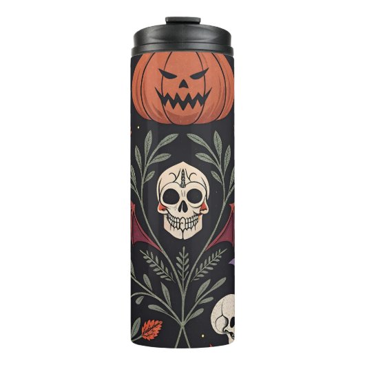 Halloween Vibes Pattern Thermosbecher (Vorderseite)