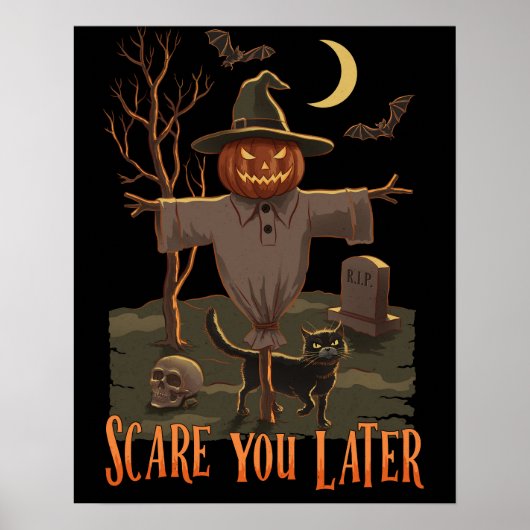 Halloween Vibes - Pumpkin Head Scarecrow Poster (Vorne)