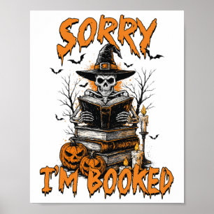 Halloween Vibes Reading Book Lover Booka Sorry I Poster