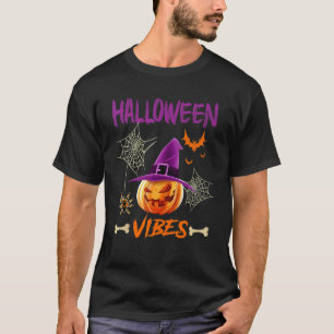 Halloween Vibes Scary Pumpkin Wearing Witch’s Hat T-Shirt