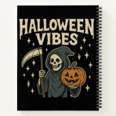 Halloween Vibes Sensenmann - Black Spiral Notebook Notizblock (Rückseite)