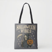 Halloween Vibes Sensenmann - Grau Tasche (Vorderseite)