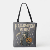 Halloween Vibes Sensenmann - Grau Tasche (Rückseite)